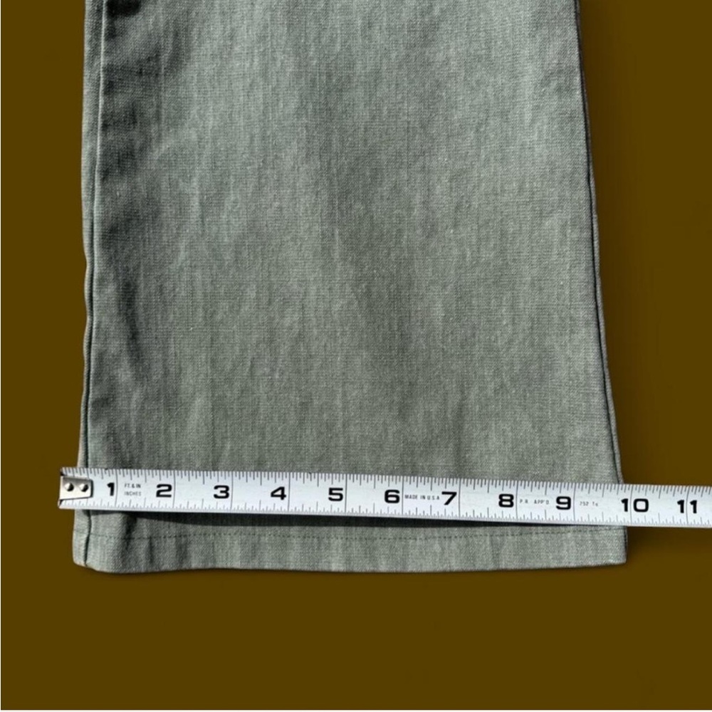 Y2K Gasoline Sage Green Low Rise Flare Stitching Details Pants - Picture 6 of 8